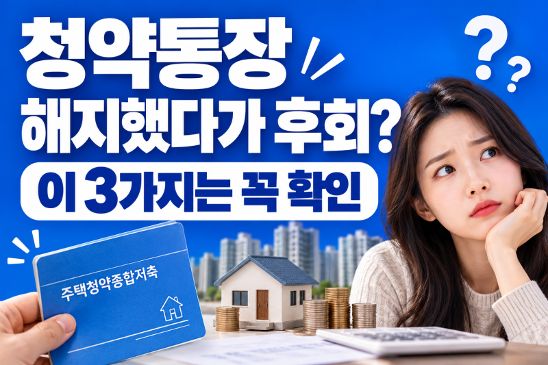 청약통장 해지방법 총정리, 해지 전 꼭 확인해야 할 불이익 3가지