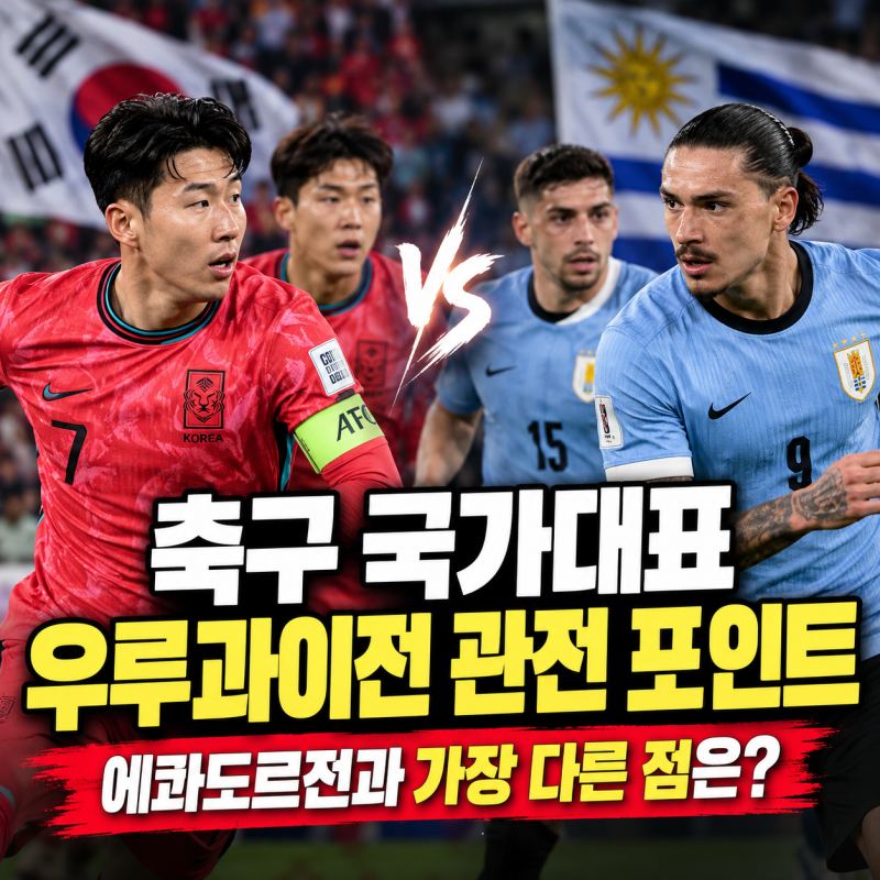 축구 국가대표 우루과이전 관전 포인트, 에콰도르전과 가장 다른 점은?
