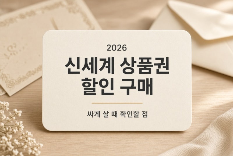신세계 상품권 할인 구매｜싸게 살 때 확인할 점
