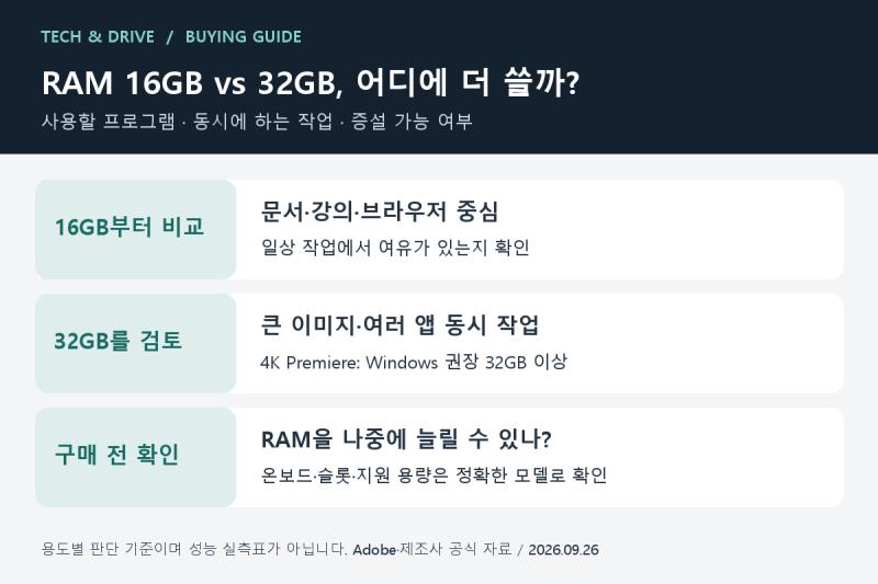 노트북 RAM 16GB vs 32GB, 추가금이 아깝지 않은 사람은?