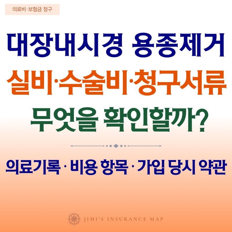 대장내시경 용종제거 실비, 수술비와 청구서류는 어떻게 확인할까?