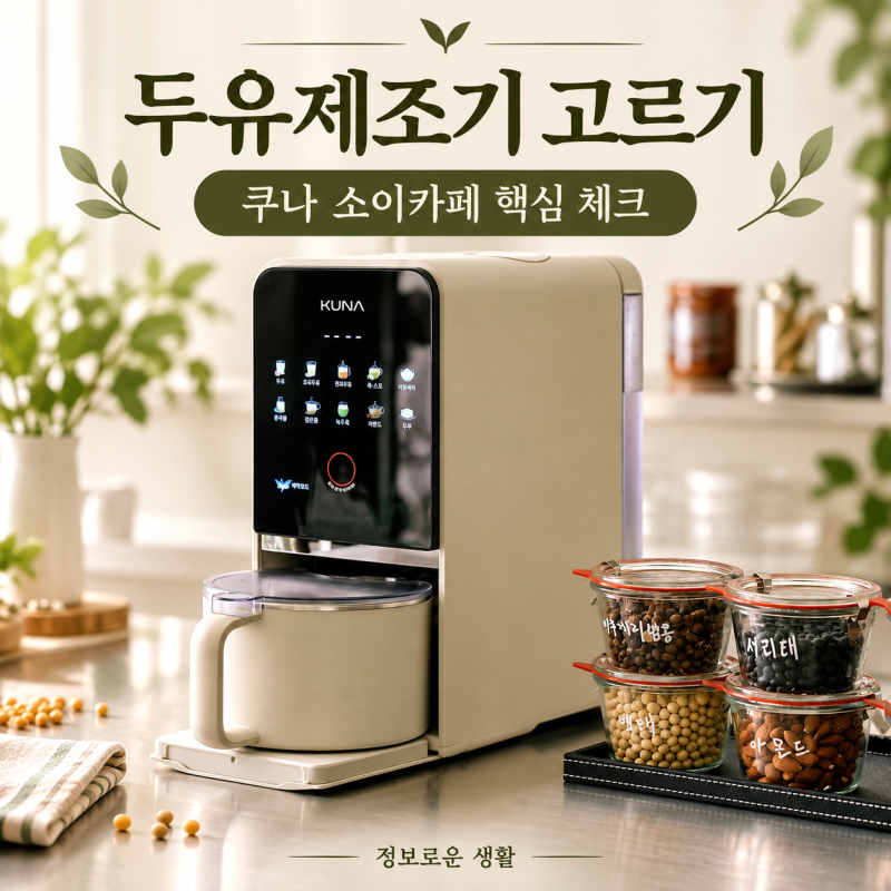 쿠나 소이카페 두유제조기, 자동세척과 구매 전 확인할 특징