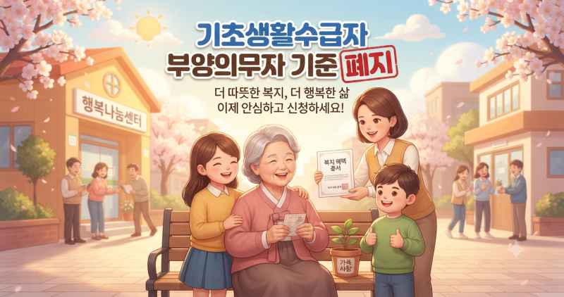 기초생활수급자 부양의무자 기준 폐지 적용 범위 대상 조건 완벽 정리