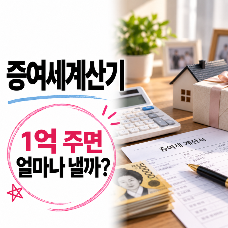 증여세계산기, 1억을 준다고 넣어보니 생각했던 금액과 달랐다
