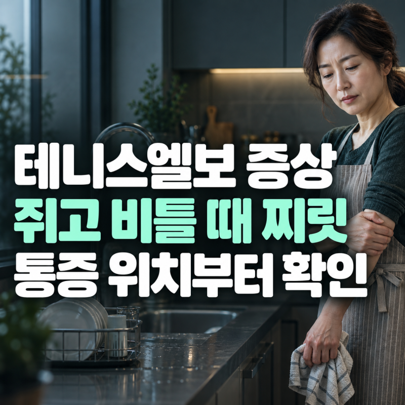 설거지·걸레 짜다 팔꿈치가 찌릿하다면, 테니스엘보 증상일까