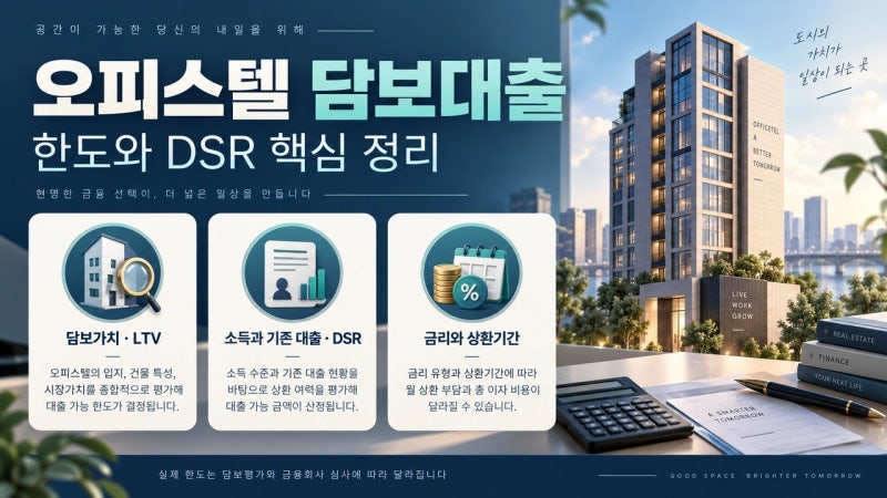 오피스텔 담보대출 한도, 왜 아파트보다 박할까요? DSR로 풀어드립니다