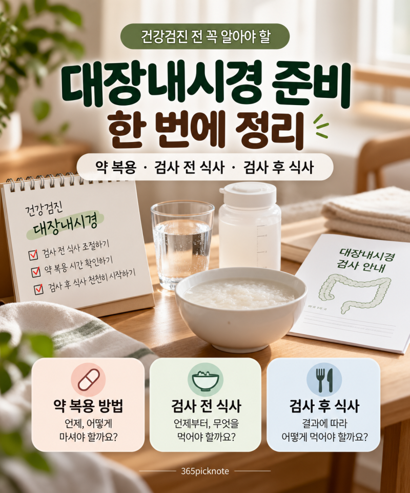 대장내시경 약 복용부터 전날 음식, 검사 후 식사까지 한 번에 정리