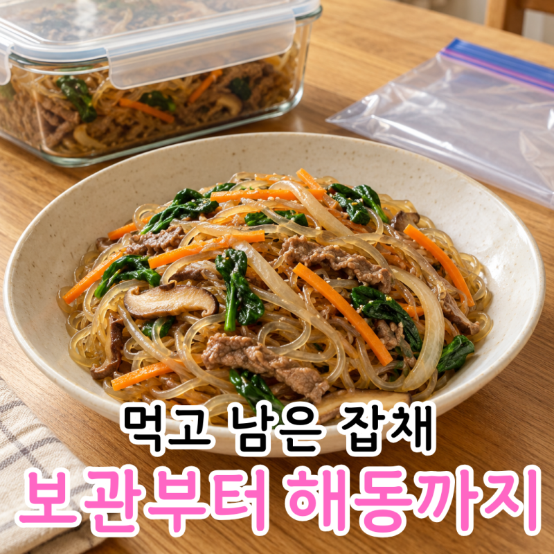 남은 잡채 보관법, 냉장기간과 냉동 해동방법