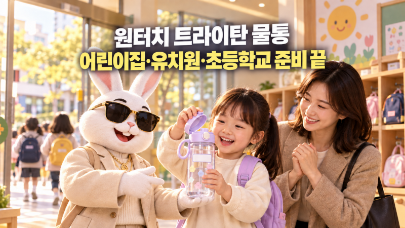 원터치 트라이탄 물통 직접 써보니, "엄마 내가 열 수 있어." 새학기 어린이집부터 초등학교....