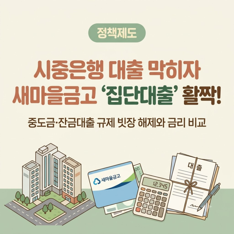 "시중은행 대출 막히자 2금융권으로 풍선효과?" 새마을금고 집단대출(이주비·중도금·잔금) ....
