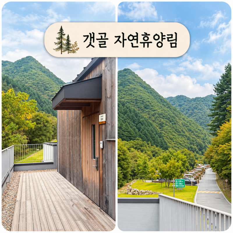 인제 갯골자연휴양림 숙박 후기｜숲뷰 테라스와 깔끔한 휴양관 객실