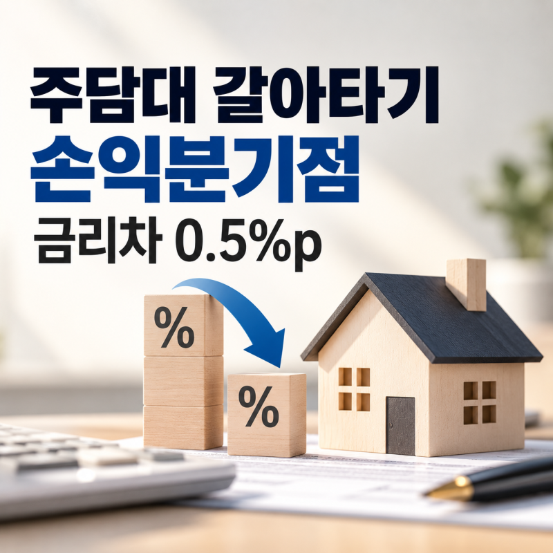 기준금리 3% 시대, 주담대 갈아타기｜0.5% 낮추면 몇 개월 만에 손익분기점일까?