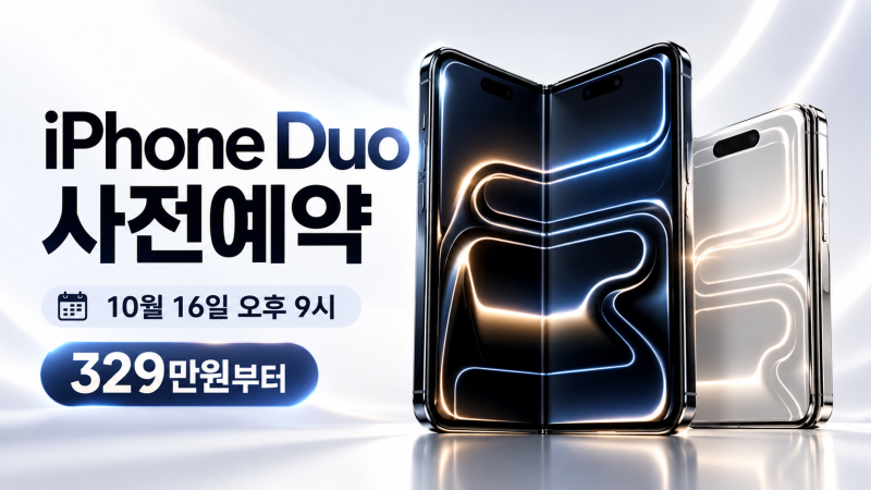 2026 iPhone Duo 사전예약 10월 16일 오후 9시｜가격·출시일·스펙 총정리