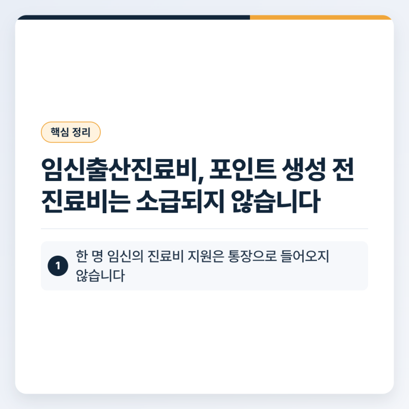임신출산진료비, 포인트 생성 전 진료비는 소급되지 않습니다