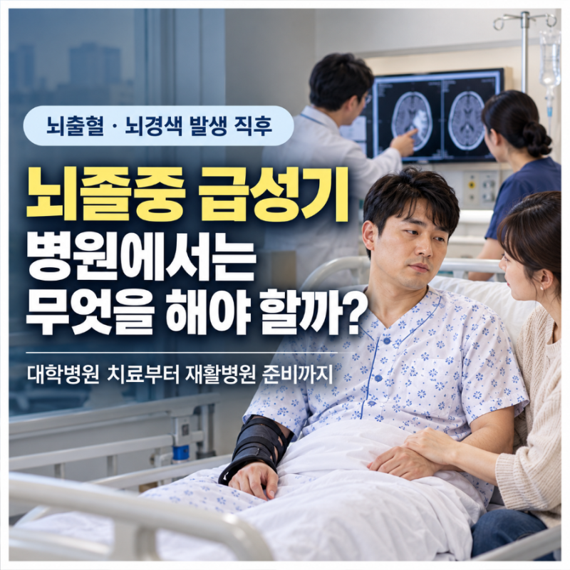 뇌졸중·뇌출혈·뇌경색으로 쓰러진 직후｜급성기 병원에서는 무엇을 해야 할까?