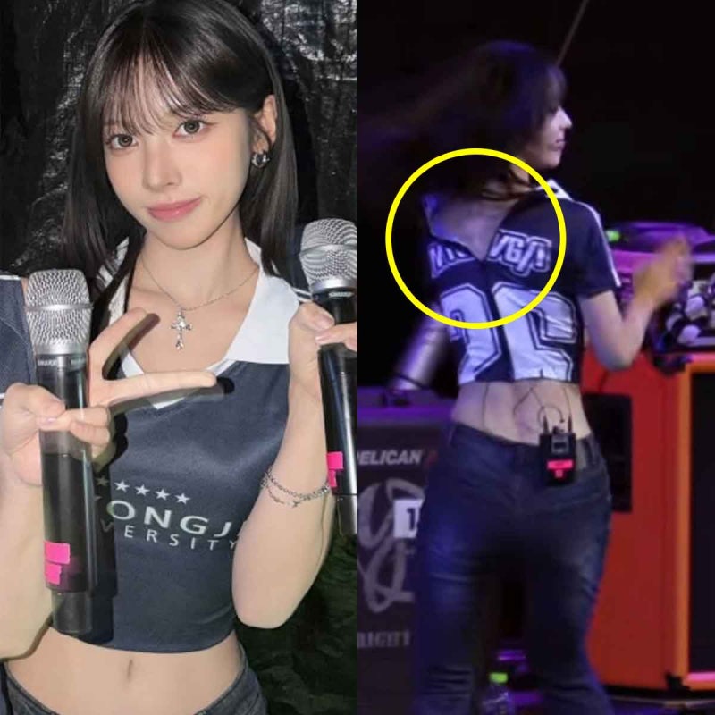 리센느 메이 명지대 축제서 아찔한 노출 사고 위기.. 멤버들이 지켰다