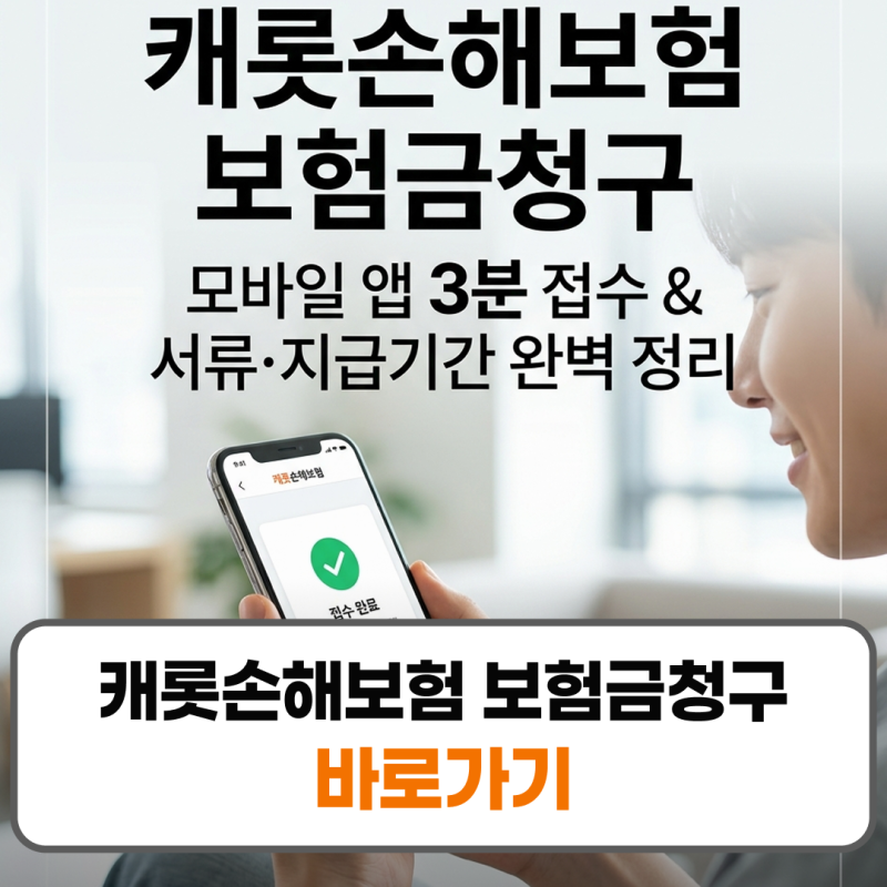캐롯손해보험 보험금청구 방법 시간 서류 지급기간
