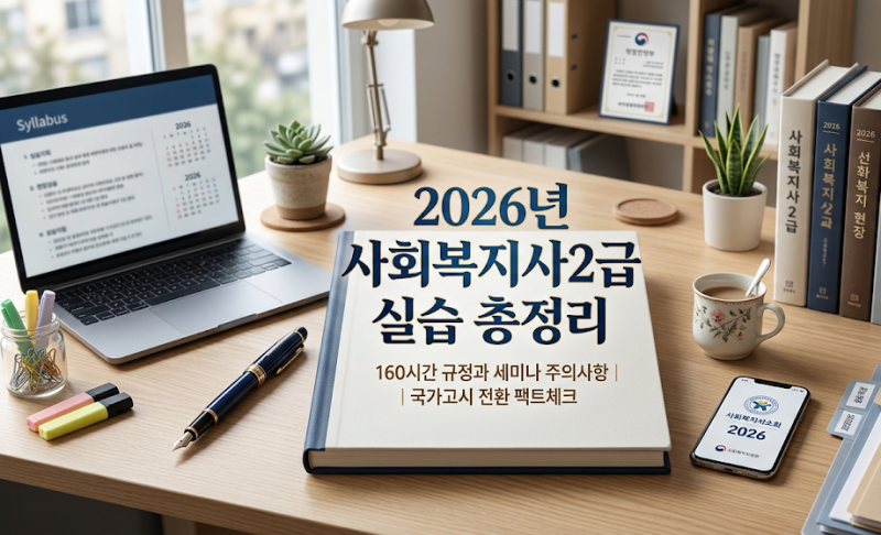 2026년 사회복지사2급 실습 총정리 160시간 규정과 세미나 주의사항 국가고시 전환 팩트체크