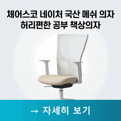 체어스코 네이처 국산 허리편한 메쉬 컴퓨터의자 학생 공부 책상의자