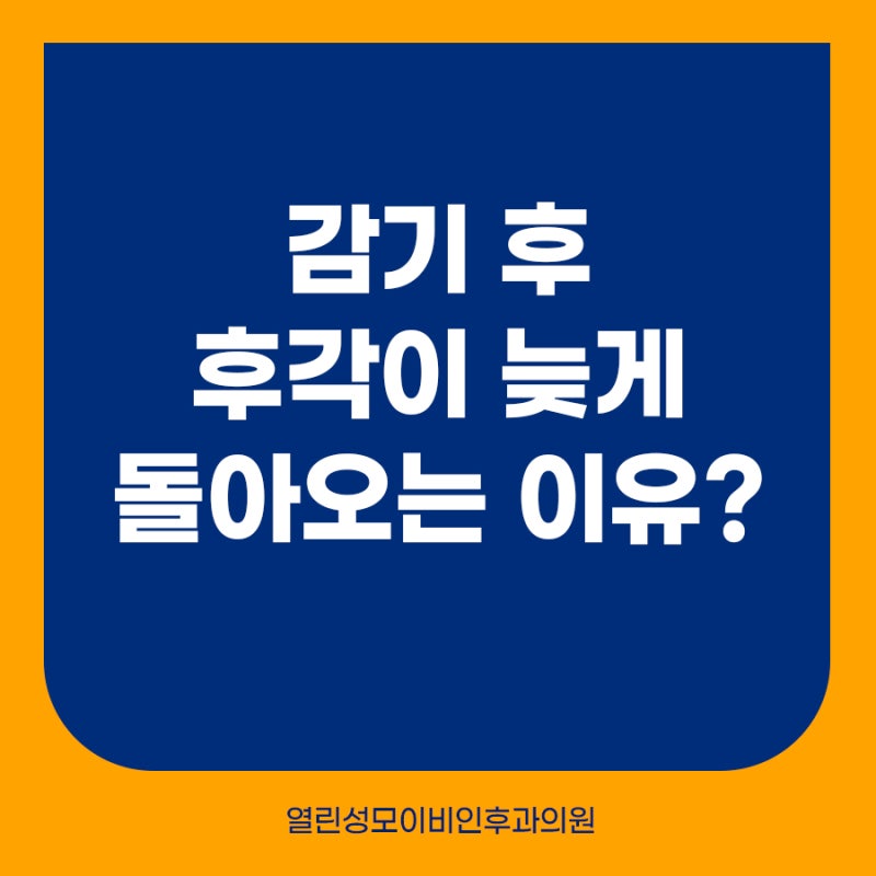 감기는 나았는데 냄새를 잘 못 맡는 이유, 후각은 왜 늦게 돌아올까?