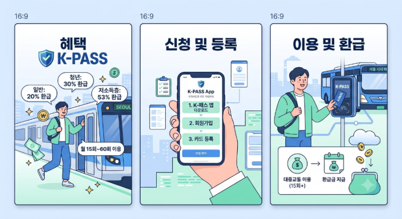 K-패스 카드 신청 방법부터 환급 혜택, 구 알뜰교통카드 전환까지 총정리!