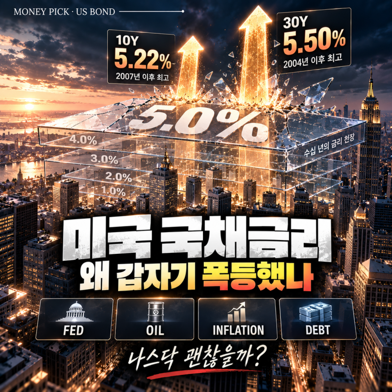 미국 30년물 국채금리 5.5% 돌파｜2004년 이후 최고, 갑자기 금리가 폭등한 4가지 이유