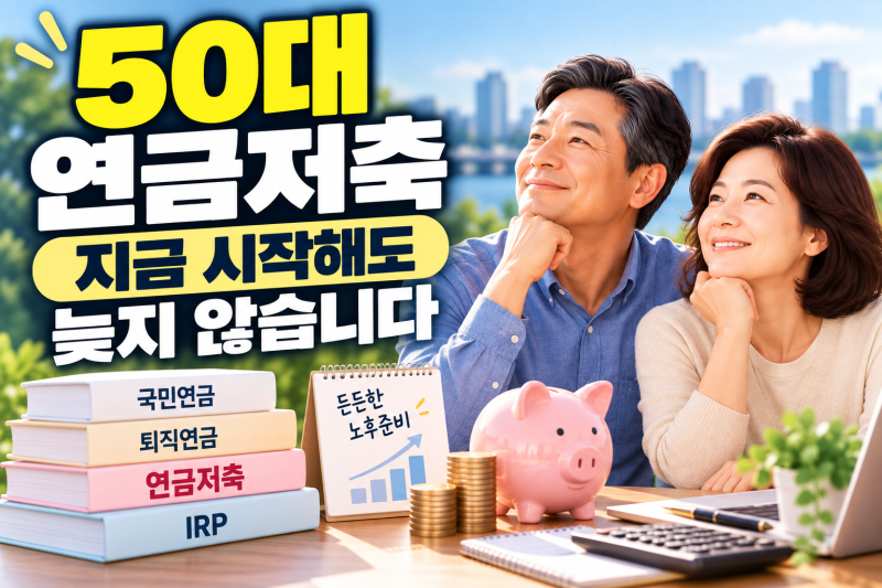 50대 연금저축 준비 방법｜가입 전 꼭 확인할 5가지｜세액공제부터 운용까지 핵심 정리