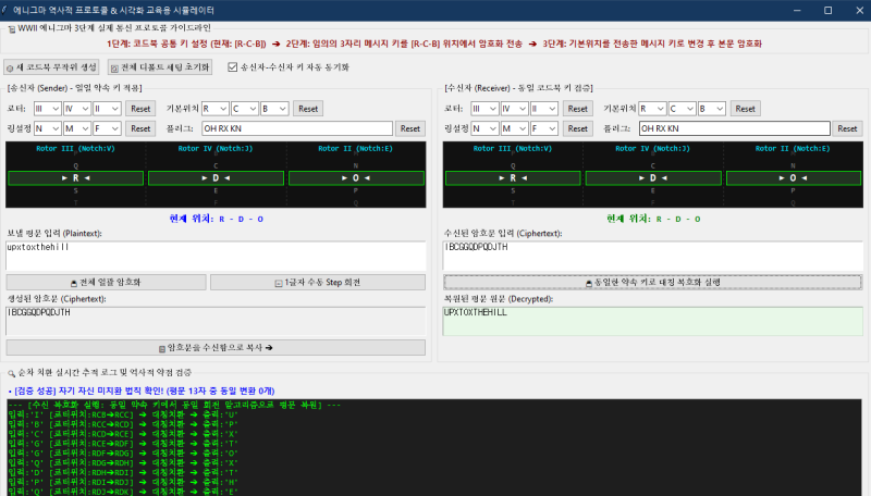 [함 해봤어?] 제2차 세계대전 에니그마(Enigma) 암호기 시뮬레이터 (Tkinter GUI & 26자 로터/노치 시....