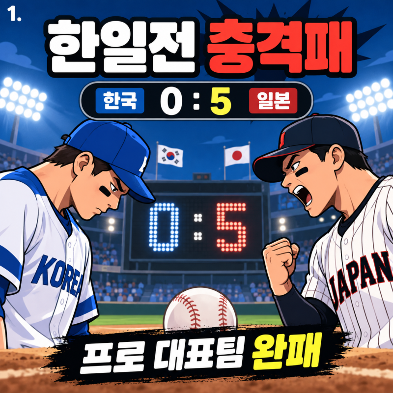 한일전 0대5 충격패 프로 대표팀이 일본 사회인 야구에 막힌 진짜 이유
