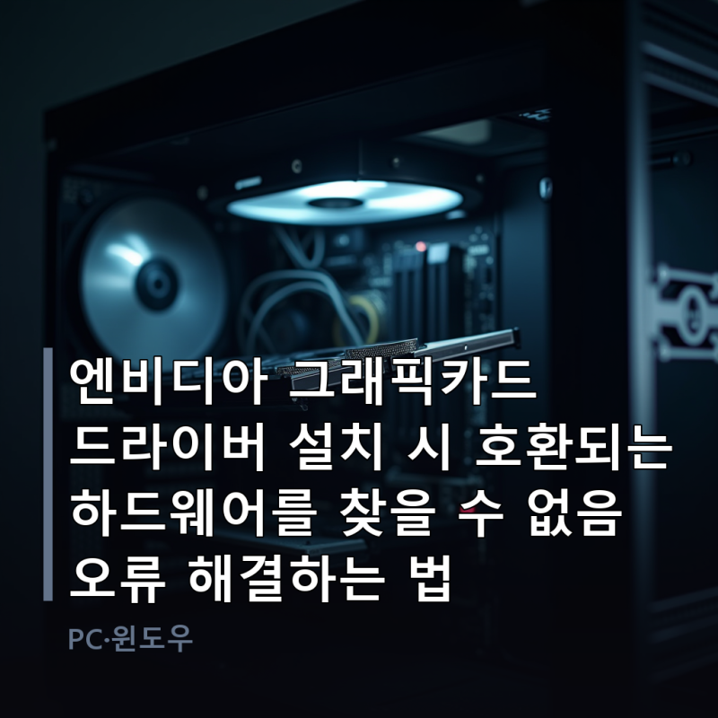 엔비디아 그래픽카드 드라이버 설치 시 호환되는 하드웨어를 찾을 수 없음 오류 해결하는 법