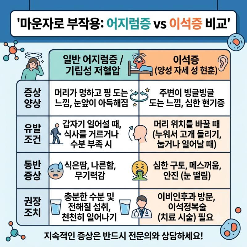 마운자로 부작용 이석증 어지러움