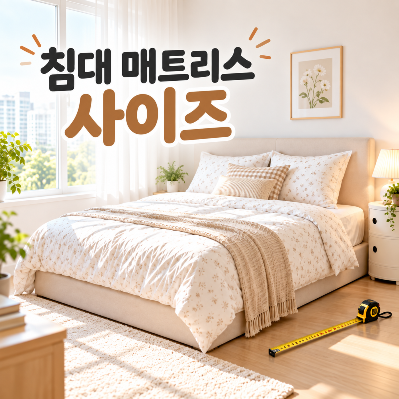 침대 매트리스 사이즈 싱글 슈퍼싱글 퀸 킹 크기 비교 총정리