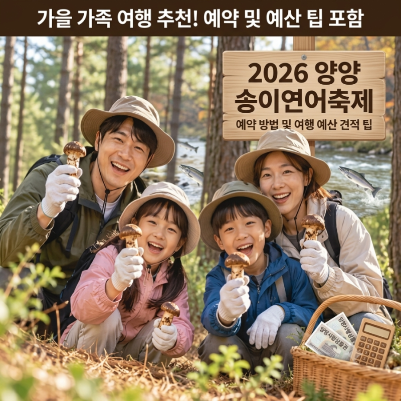 가을 가족 여행 추천! 2026 양양 송이연어축제 예약 방법 및 여행 예산 견적 팁