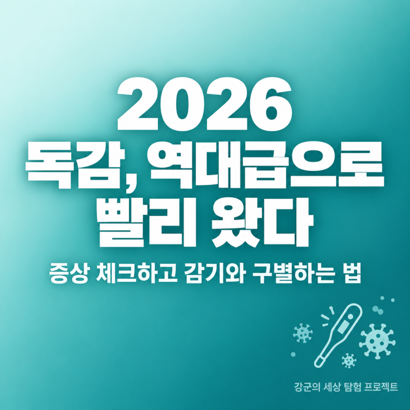 2026 독감 조기유행 원인과 증상 체크, 감기와 다른 점 총정리