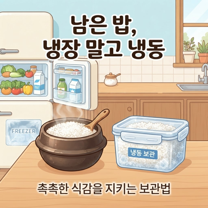 남은 밥 바로 냉동해야 하는 이유, 냉장보다 맛있는 보관법