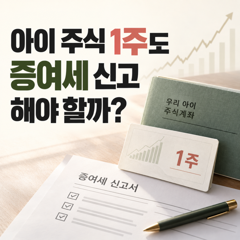 미성년 자녀 주식계좌 증여세 신고해야 할까? 2천만원 기준과 신고방법
