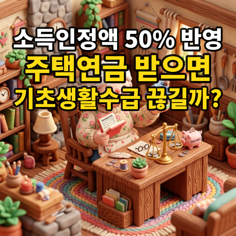 “주택연금 받으면 수급비 다 끊기나요?” 2026 기초생활수급자 소득인정액 50% 팩트체크