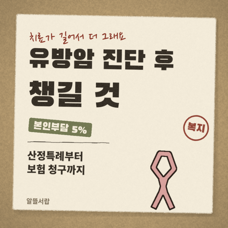 유방암 진단 후 챙길 것 총정리, 산정특례부터 보험까지