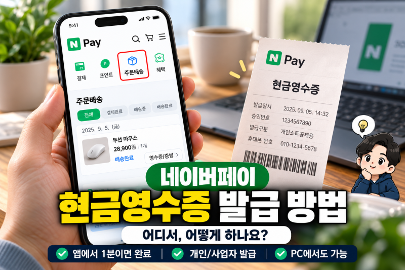 네이버페이 현금영수증 어디서 확인?｜구매확정 후 신청 못 했을 때 방법