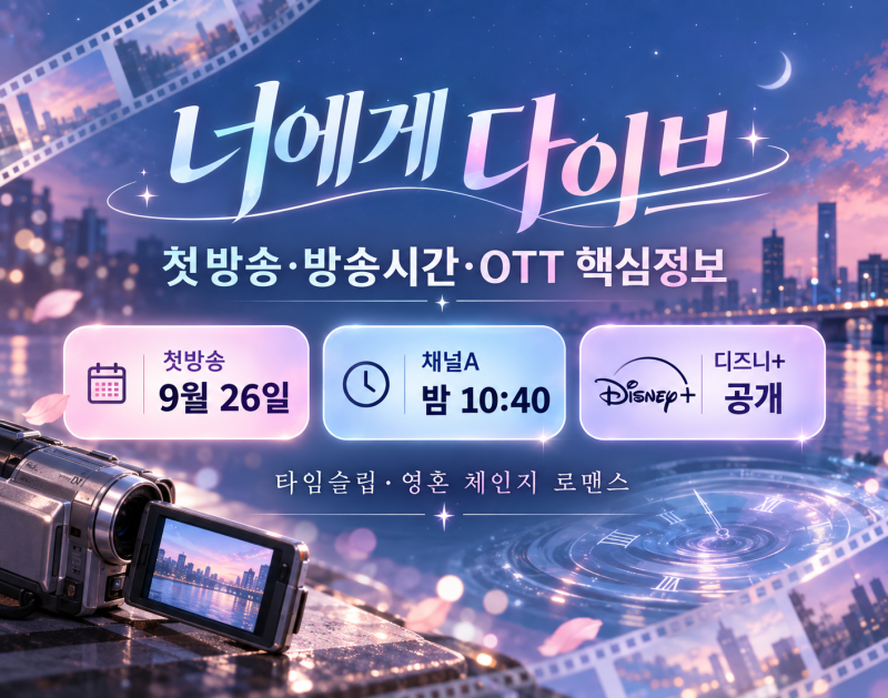 너에게 다이브 출연진·방송시간·OTT 총정리｜김지연·박서함 9월 26일 첫방송