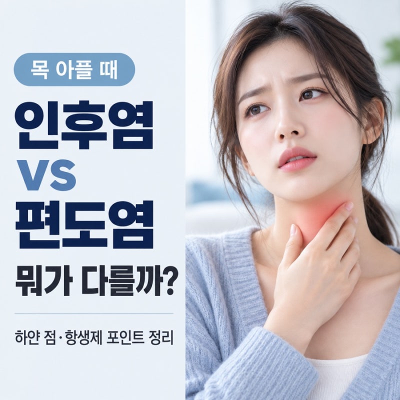 “인후염·편도염, 뭐가 다를까?” 하얀 점 보여도 항생제부터 먹는 건 아닙니다