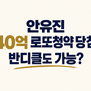 안유진 40억 로또청약, 디에이치 반포124도 가능?(반포124 반디클 청약 무주택자 추첨제)