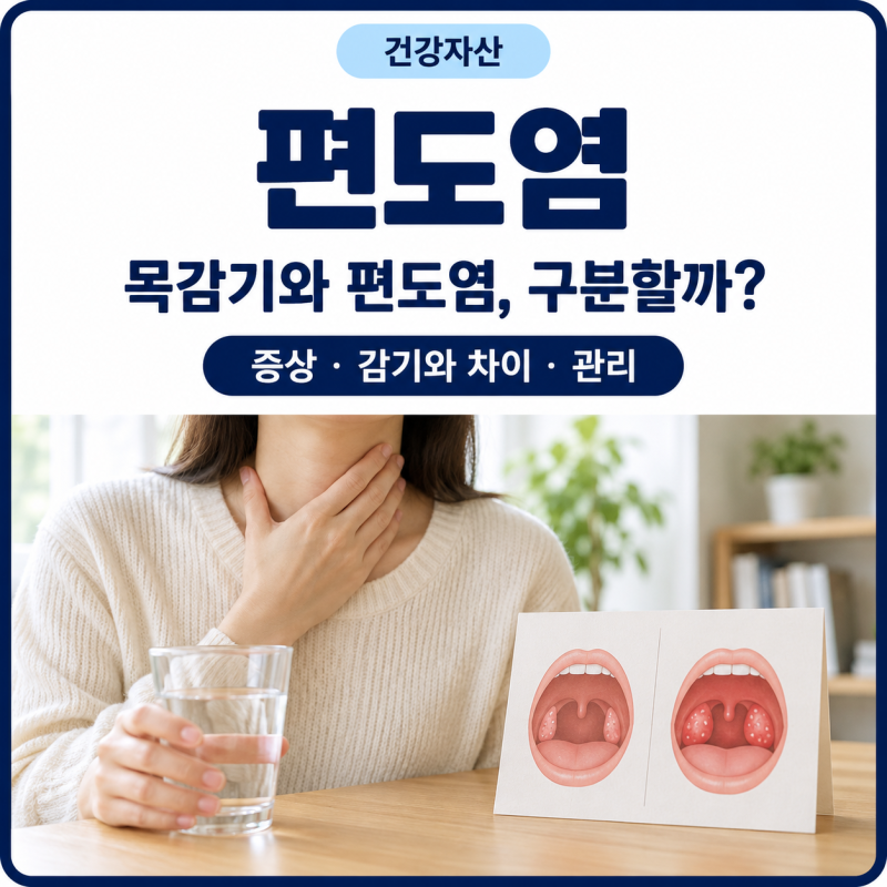 목이 따갑고 열이 난다면, 편도염과 감기 구별법