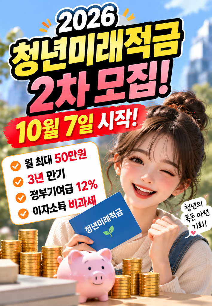 2026 청년미래적금 2차 신청 10월 7일 시작｜가입조건·정부기여금·청년도약계좌 갈아타기 총....