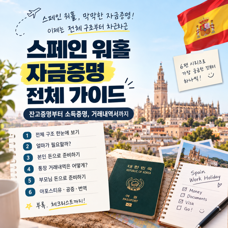스페인 워홀 자금증명서 준비방법, 잔고증명부터 소득증명과 거래내역까지 전체 흐름 정리