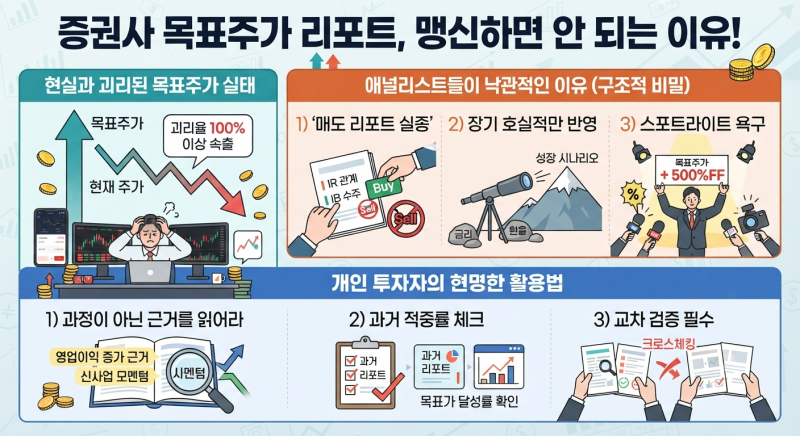[주식꿀팁] 지금보다 2배 뛴다고? 증권사 목표주가, 현실과 멀어진 진짜 이유와 개인투자자 ....