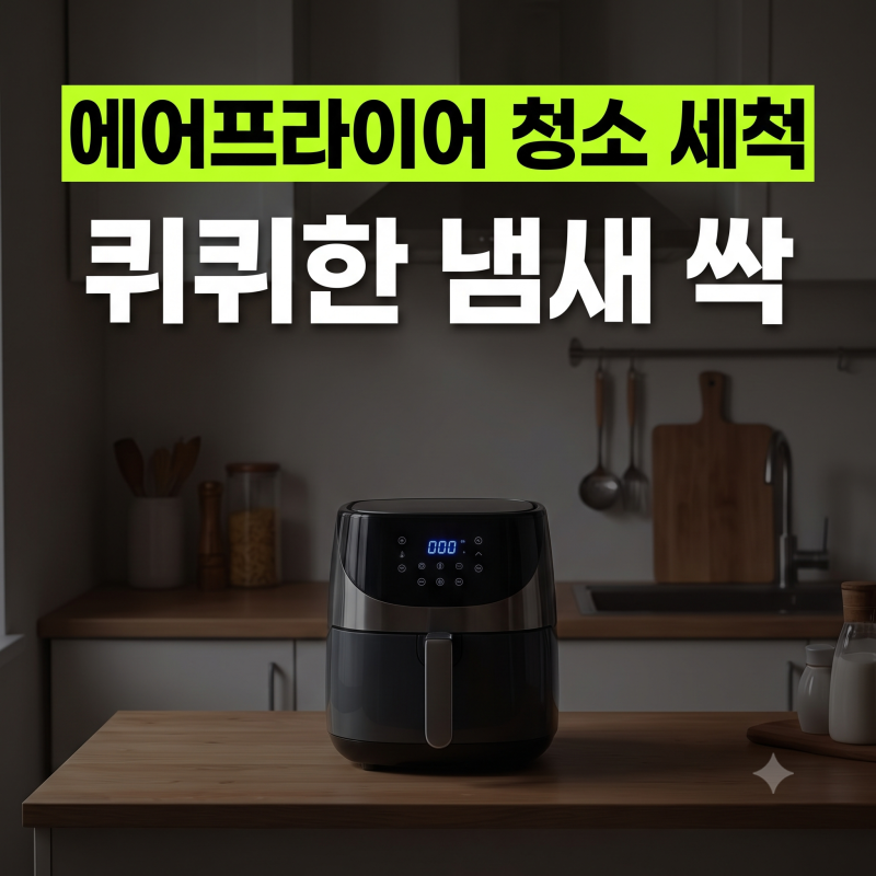 1인 가구 소형 에어프라이어 열선 청소와 바스켓 냄새 빼는 세척 방법
