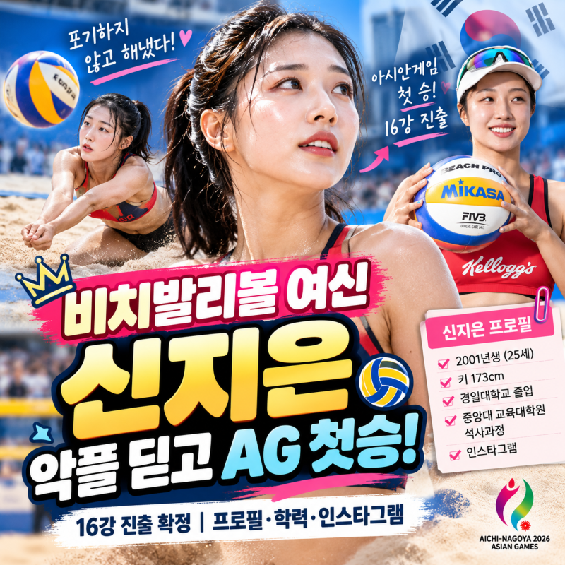 비치발리볼 여신 신지은 악플 딛고 AG 첫승, 프로필