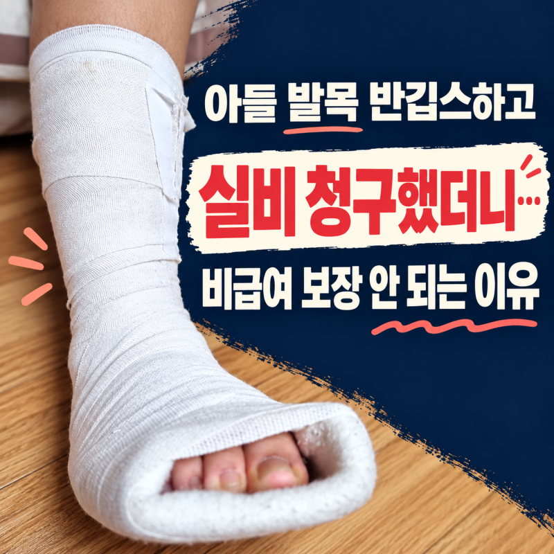 아들 발목 반깁스하고 실비 청구했더니 실비보험 비급여 보장 안 되는 이유