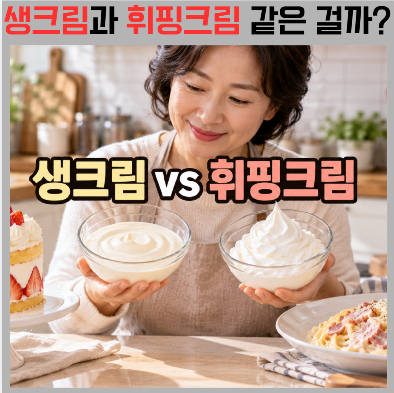 생크림 vs 휘핑크림 차이, 요리할 때 서로 대신 써도 될까?